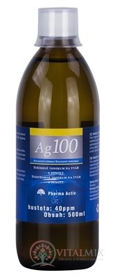 Pharma Activ Koloidné striebro Ag100 hustota 40ppm, 1x500 ml