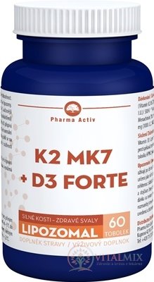 Pharma Activ Lipozomal K2 MK7 + D3 FORTE cps 1x60 ks