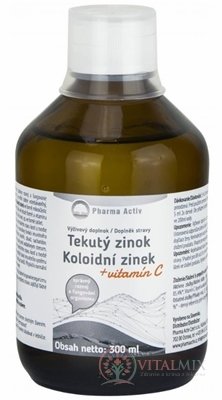 Pharma Activ Tekutý zinok Zn + Vitamín C 1x300 ml