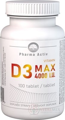 Pharma Activ Vitamin D3 MAX 4000 I.U. tbl 1x100 ks