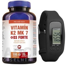 Pharma Activ Vitamín K2 MK 7 + D3 FORTE tbl 100+25 zdarma (125 ks) + Fitness náramok, 1x1 set