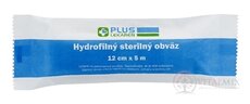 PLUS LEKÁREŇ Hydrofilný sterilný obväz 12 cm x 5 m, 1x1 ks