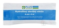 PLUS LEKÁREŇ Hydrofilný sterilný obväz 8 cm x 5 m, 1x1 ks