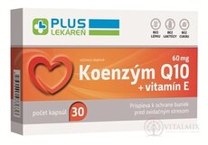 PLUS LEKÁREŇ Koenzým Q10 60 mg + vitamín E cps 1x30 ks