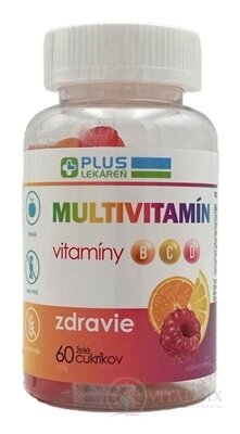 PLUS LEKÁREŇ Multivitamín želé cukríky, ovocná príchuť 1x60 ks