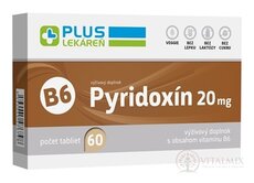PLUS LEKÁREŇ Pyridoxín 20 mg tbl s vitamínom B6 1x60 ks