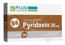 PLUS LEKÁREŇ Pyridoxín 20 mg (vitamín B6) tbl 1x30 ks