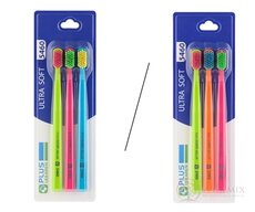 PLUS LEKÁREŇ ULTRA SOFT 5460 kit zubná kefka (mix farieb) 1x3 ks