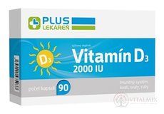 PLUS LEKÁREŇ Vitamín D3 2000 I.U. cps 1x90 ks