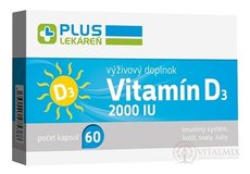 PLUS LEKÁREŇ Vitamín D3 2000 IU cps 1x60 ks