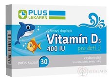 PLUS LEKÁREŇ Vitamín D3 400 IU pre deti cps 1x30 ks
