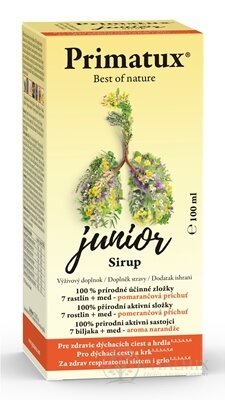 Primatux junior Sirup príchuť pomaranč 1x100 ml