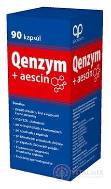 Qenzym + aescin cps (komplexný enzymatický prípravok) 1x90 ks