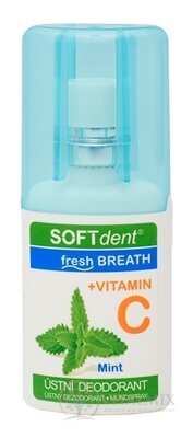 SOFTdent Fresh Breath + vitamín C Mint ústny dezodorant, mäta 1x20 ml