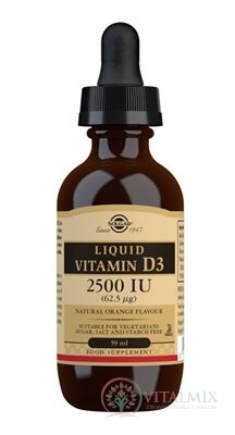 Solgar Vitamín D3 2500 IU tekutý, pomarančová aróma 1x59 ml