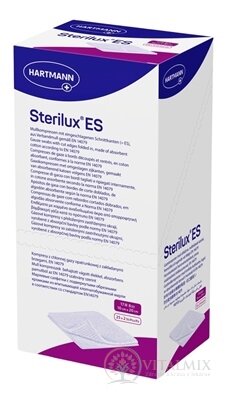 STERILUX ES kompres sterilný so založenými okrajmi 17 vlákien 8 vrstiev (10x20 cm) 25x2 (50 ks)