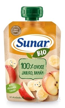 Sunar BIO Kapsička Jablko, banán 100 % ovocia (od ukonč. 4. mesiaca) 1x100 g