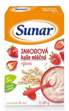Sunar JAHODOVÁ KAŠA mliečna ryžová (od ukonč. 6. mesiaca) 1x225 g