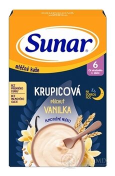 Sunar mliečna KAŠA KRUPICOVÁ Na dobrú noc príchuť vanilka (od ukonč. 6. mesiaca) 1x210 g
