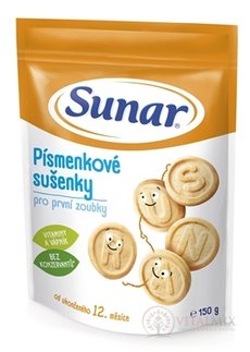 Sunar Písmenkové sušienky pre prvé zúbky (od ukonč. 12. mesiaca) 1x150 g