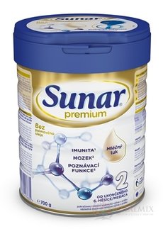 Sunar Premium 2 následná mliečna výživa (od ukonč. 6. mesiaca)1x700 g