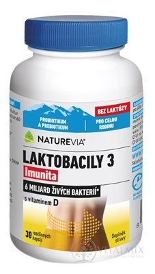 NATUREVIA LAKTOBACILY "3" Imunita cps s vitamínom D 1x30 ks