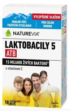 NATUREVIA LAKTOBACILY "5" ATB/Imunita cps s vitamínom C 1x10 ks