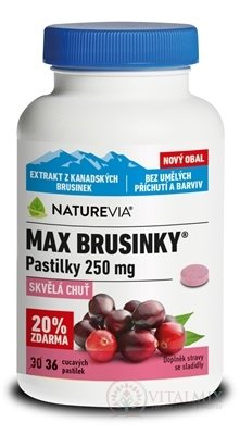 NATUREVIA MAX BRUSNICE 250 mg pastilky (20% zdarma) 1x36 ks