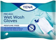 TENA Vlhčené rukavice na umývanie wet wash gloves, neparfumované 1x8 ks