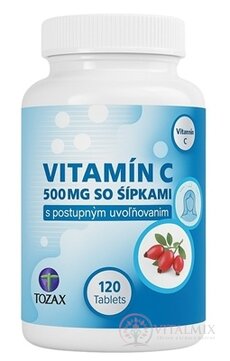 TOZAX Vitamín C 500 mg so šípkami tbl s postupným uvoľňovaním 1x120 ks