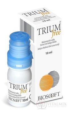 TRIUM free očné kvapky s obsahom kyseliny hyaluronóvej a extraktu z Ginko biloby 1x10 ml