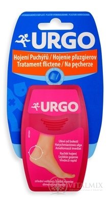 URGO Hojenie pľuzgierov Ultra diskrétne hydrokoloidná náplasť, 5,9x3,4 cm, 1x5 ks
