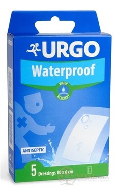 URGO Waterproof vodeodolná náplasť priehľadná, 10x6 cm, 1x5 ks