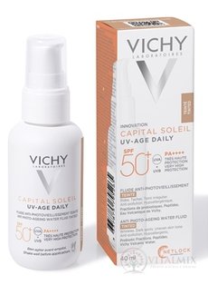 VICHY CAPITAL SOLEIL UV-AGE DAILY TINTED tónovaný denný fluid proti fotostarnutiu pleti s ochranným faktorom SPF50+ 1x40 ml
