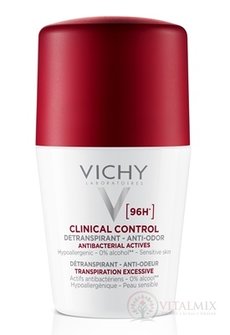 VICHY DEO CLINCAL CONTROL DETRANSPIRANT 96H detranspirant proti zápachu, roll-on 1x50 ml