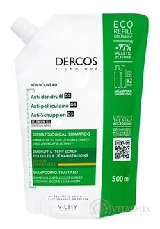 VICHY DERCOS ANTI-DANDRUFF DS DRY šampón proti lupinám, suché vlasy, náplň v ekologickom balení 1x500 ml