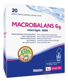 Vitabalans MACROBALANS 6 g macrogol. 4000 vrecúška, prášok na perorálny roztok na zápchu pre deti 1x20 ks