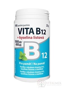 Vitabalans VITA B12 + kyselina listová (1 mg/ 400 mcg) pastilky 1x100 ks