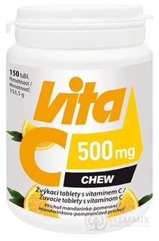 Vitabalans Vita C 500 mg CHEW žuvacie tablety s mandarínkovo-pomarančovou príchuťou 1x150 ks