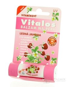 VITALOS Balzam na pery lesná jahoda SPF 15 vitamínový 1x1 ks