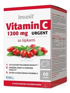 Vitamín C 1200 mg URGENT so šípkami - Imunit tbl s postupným uvoľňovaním 1x60 ks