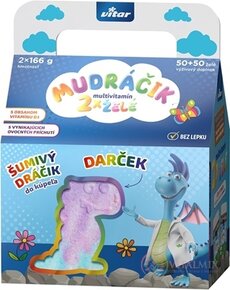 Vitar MUDRÁČIK multvitamín želé zmes príchutí 2x50 ks(100ks) + darček: šumivý dráčik, chlapec, 1x1 set