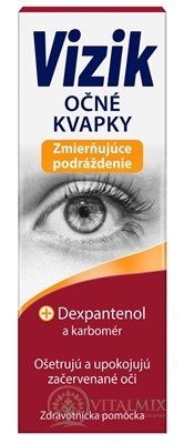 VIZIK Očné kvapky Zmierňujúce podráždenie dexpanthenol a karbomer 1x10 ml