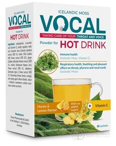 VOCAL HOT DRINK prášok na prípravu nápoja s príchuťou medu a citrónu, vrecúška 1x10 ks
