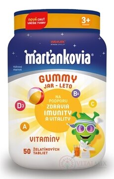 WALMARK Marťankovia GUMMY JAR - LETO želatínové tablety, príchuť čučoriedka, citrón, jahoda, mandarínka 1x50 ks