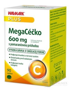 WALMARK MegaCéčko 600 mg cmúľacie tablety, príchuť pomaranč 1x90 ks