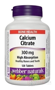 Webber Naturals Calcium citrát 300 mg tbl 1x120 ks