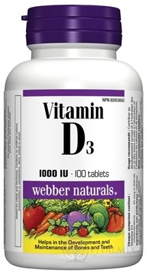 Webber Naturals Vitamín D3 1000 IU tbl 1x100 ks