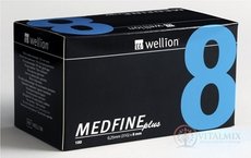 Wellion MEDFINE plus Penneedles 8 mm ihla na aplikáciu inzulínu pomocou pera 1x100 ks