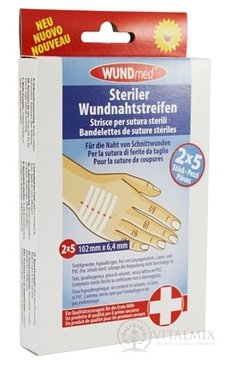WUNDmed Sterilné prúžky na stiahnutie reznej rany (102 mm x 6,4 mm) stehy 2x5 ks (10 ks)